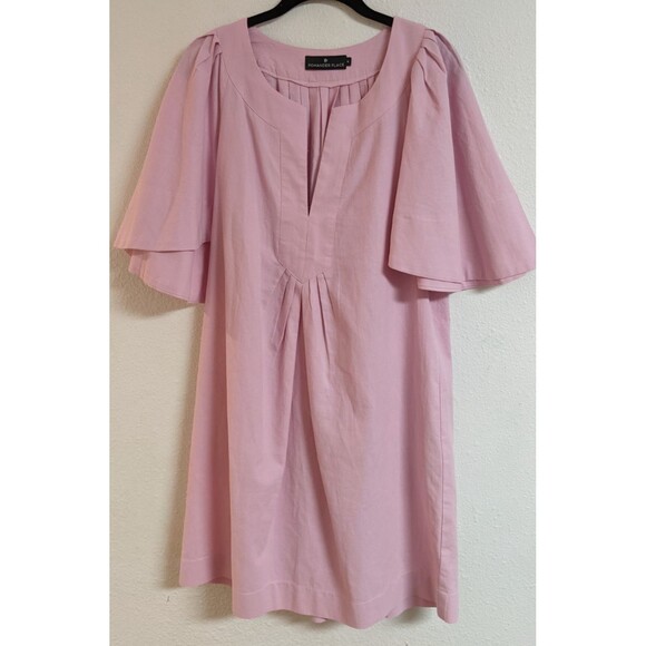 Wmn's Tuckernuck-Pomander Place Orchid Pink Finley Flutter Sleeve Dress M "FLAW" - Picture 2 of 15